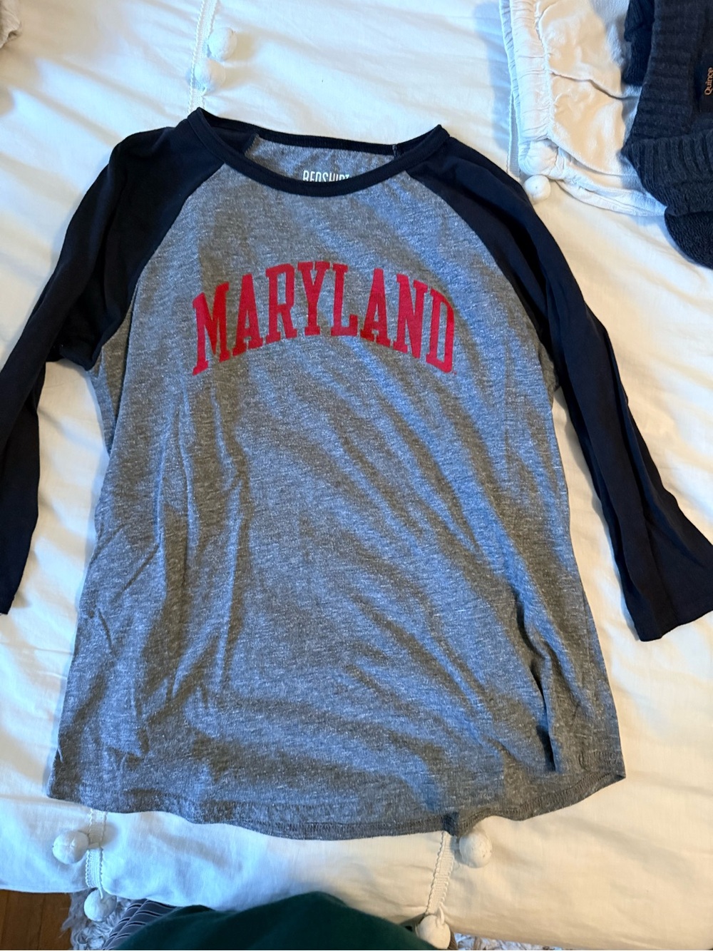 Maryland Long-Sleeve Tee - Gray with Black Sleeves